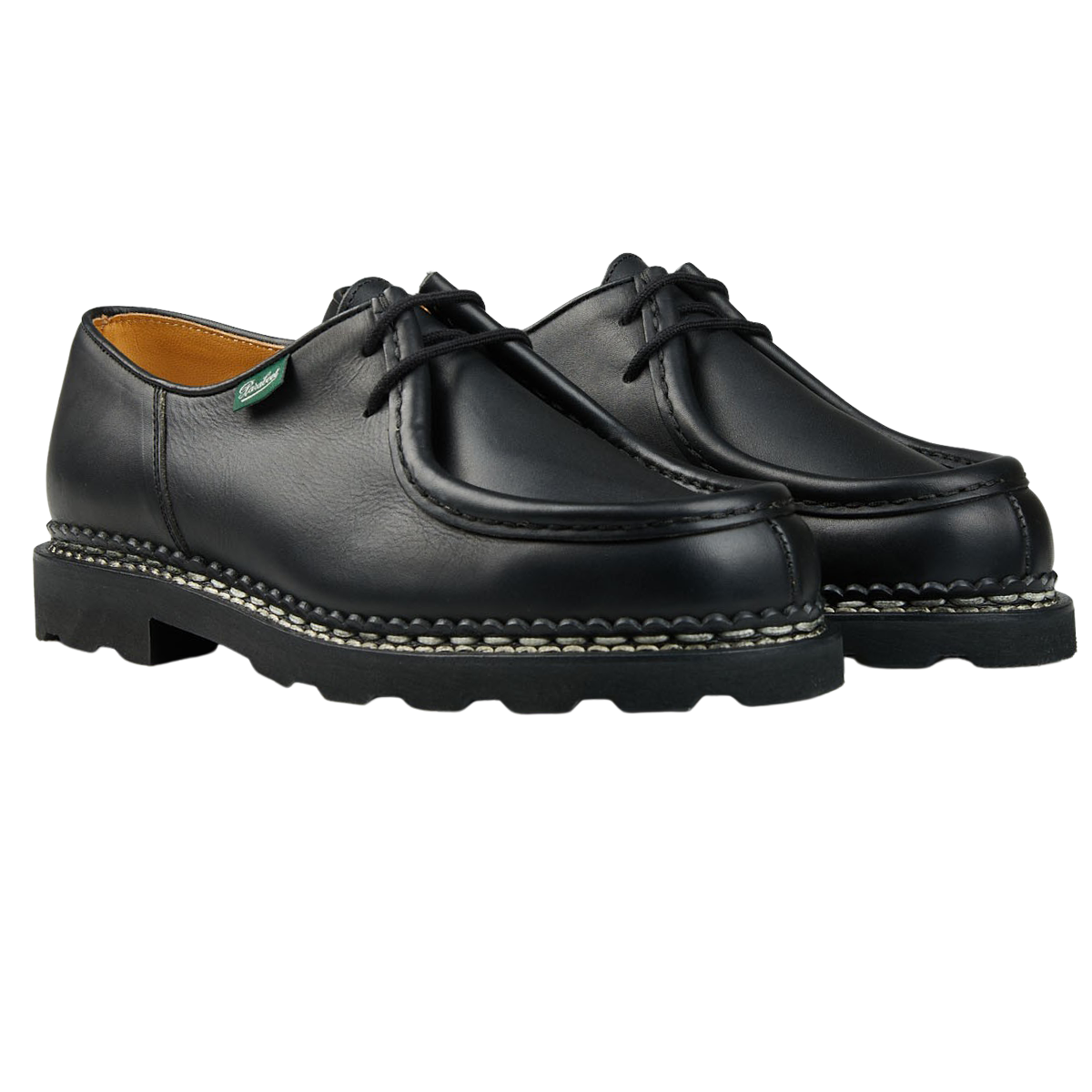 Paraboot - Black Lis Noir Leather Michael Derbies | Baltzar