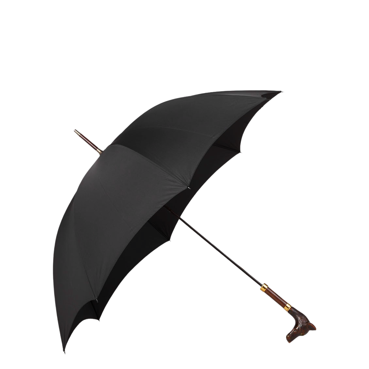 Fox Umbrellas Black Doberman Head Crook Handle Umbrella Baltzar 2685