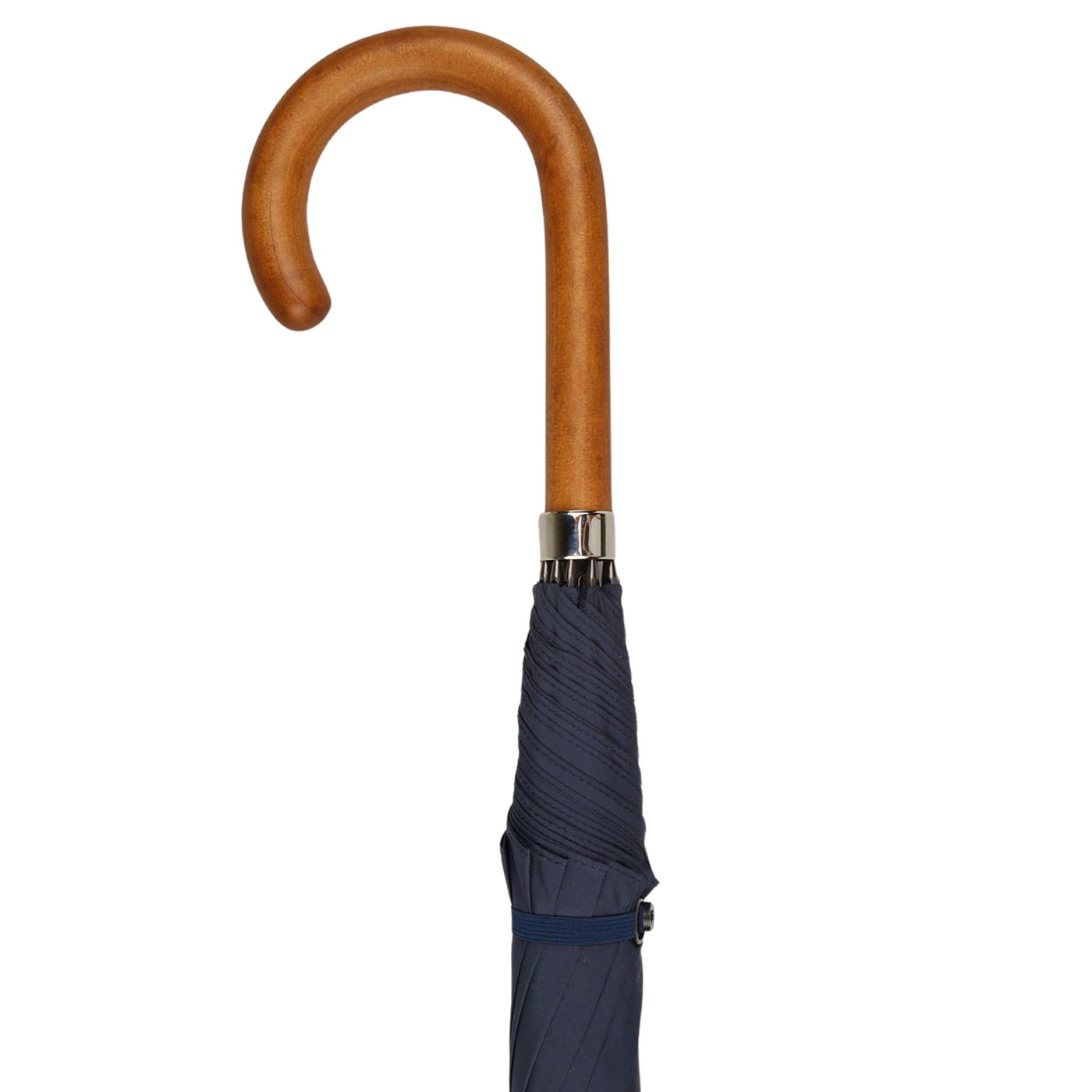 Fox Umbrellas Navy Blue Maple Handle Automatic Umbrella Baltzar