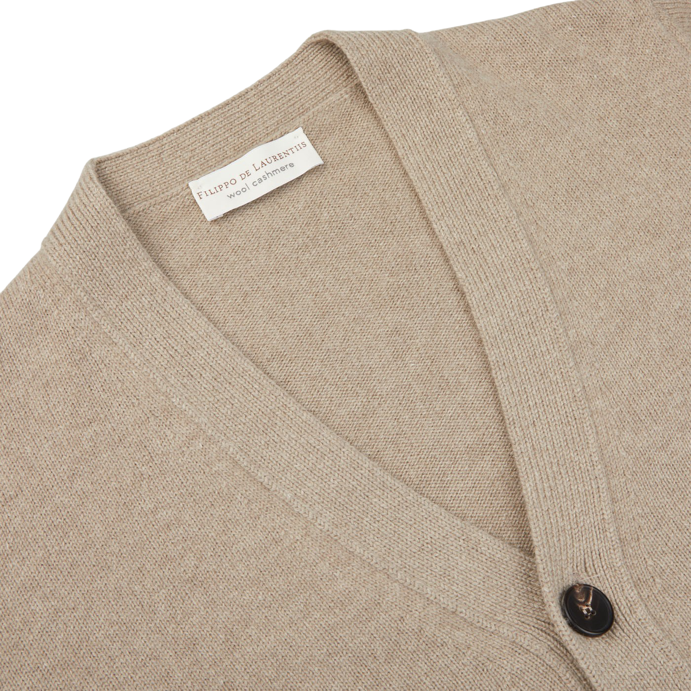 Filippo De Laurentiis - Taupe Beige Wool Cashmere Cardigan | Baltzar