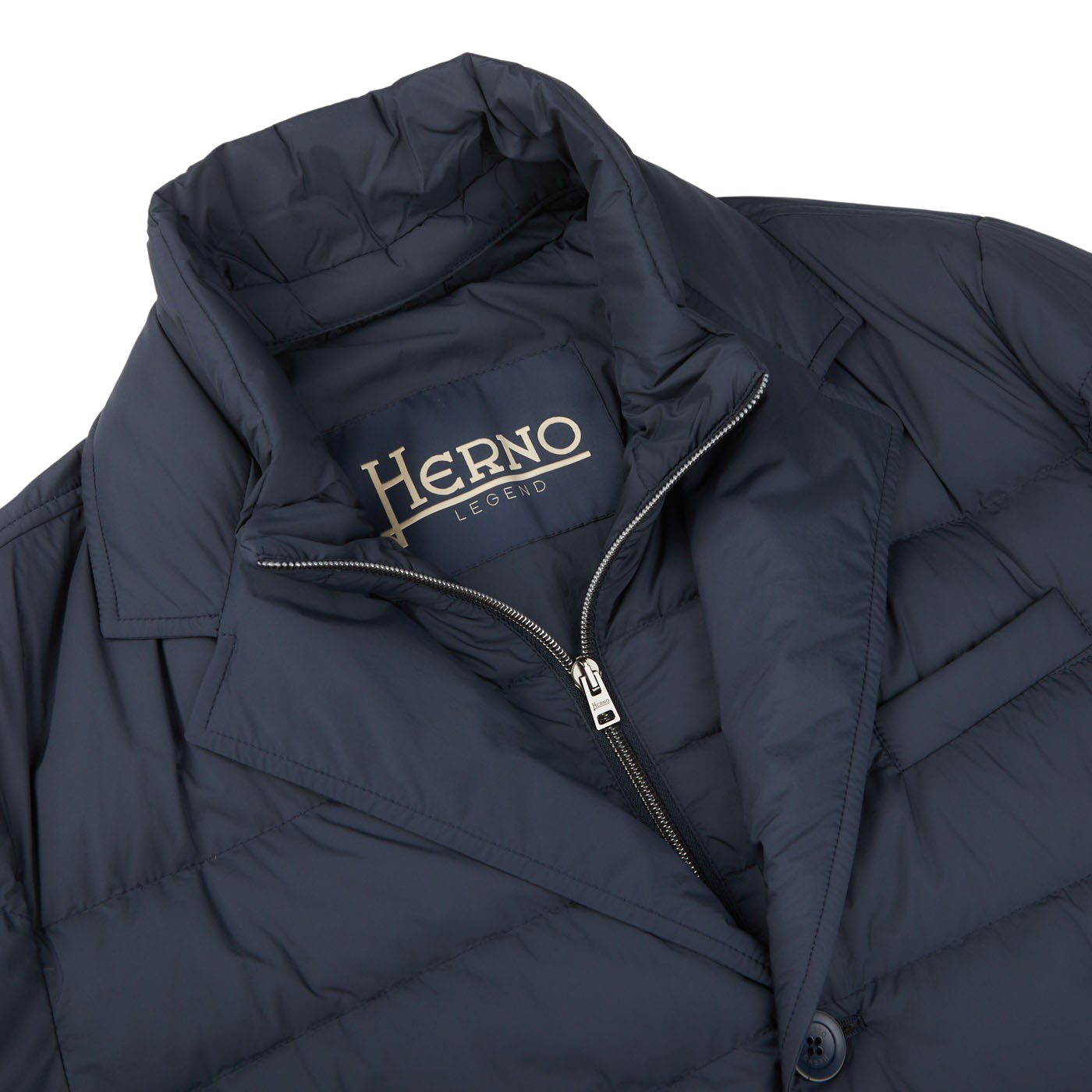 Herno - Navy Blue Technical Nylon Legend Hybrid Blazer | Baltzar
