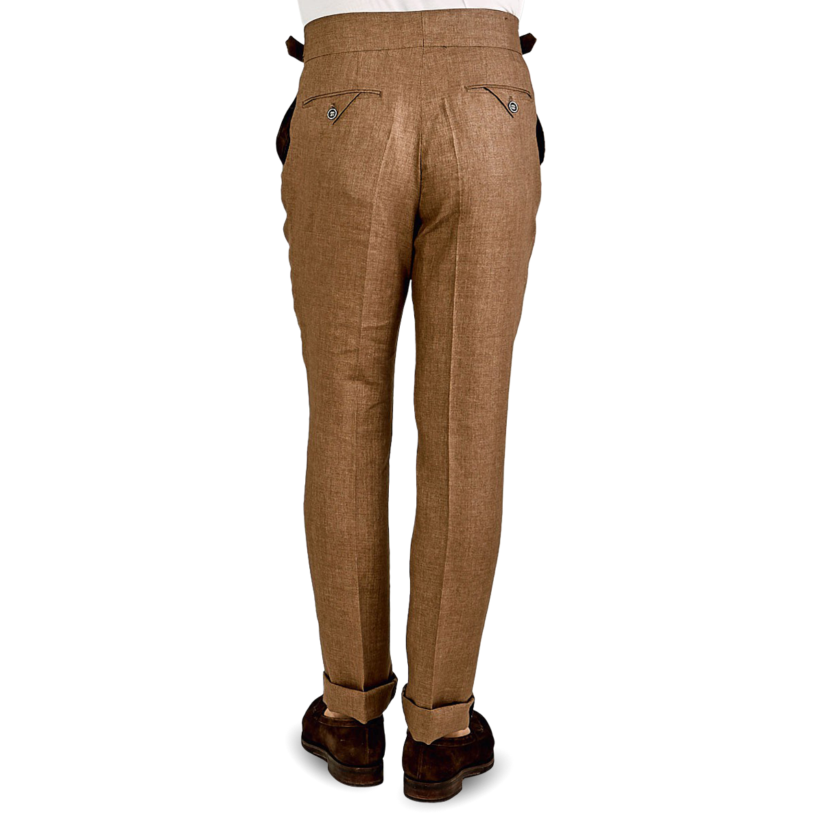 Baltzar Sartorial - Light Brown Linen Pleated Gurkha Trousers 