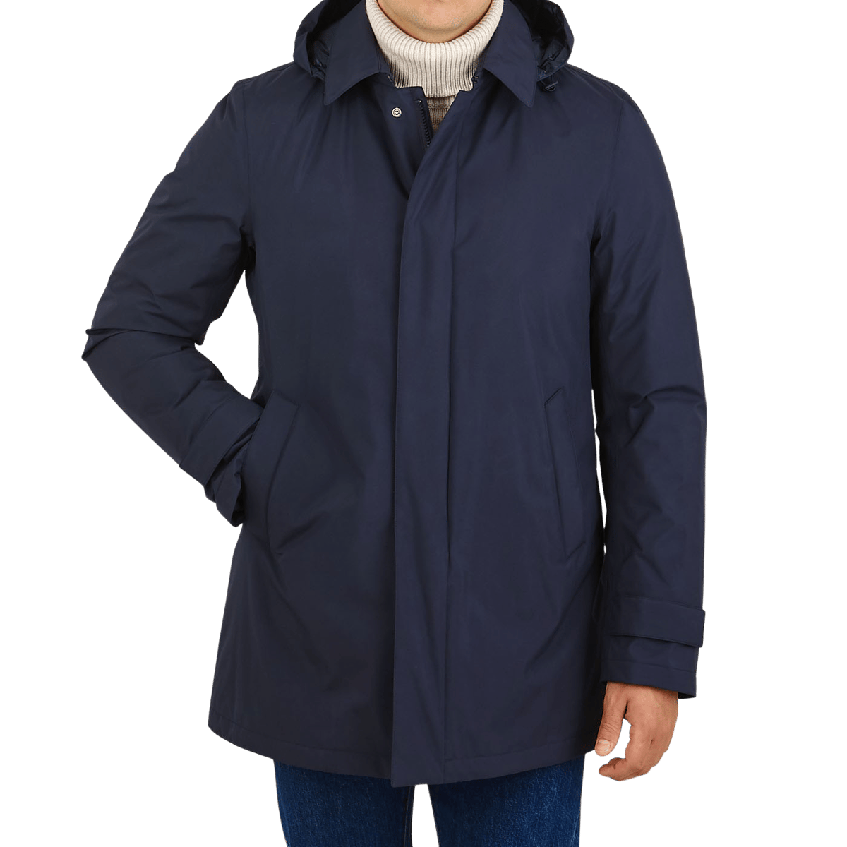 Herno - Navy Laminar Nylon Gore-Tex Coat | Baltzar