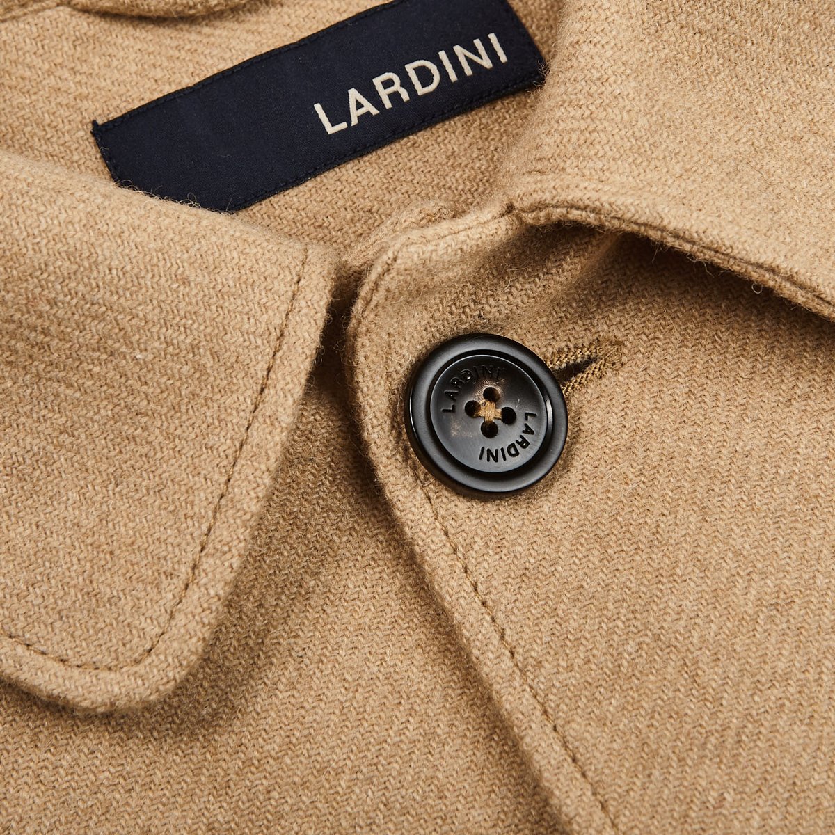 Lardini - Camel Beige Wool Blend Shacket | Baltzar