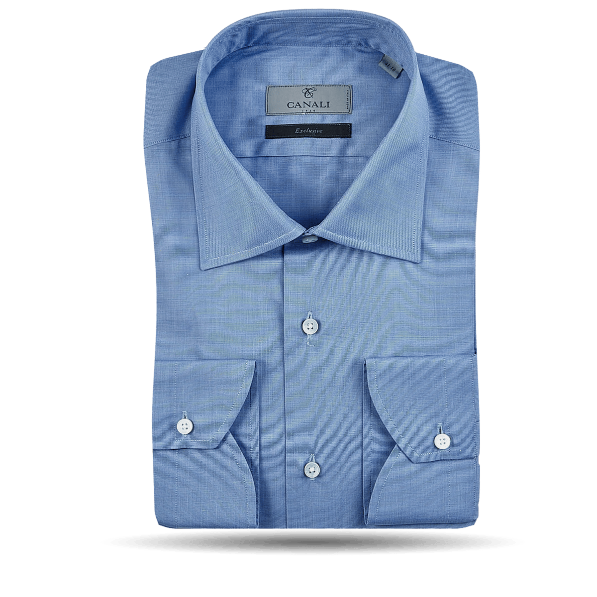 Assimilatie Tienerjaren warm Canali - Light Blue Textured Cotton Cutaway Shirt | Baltzar