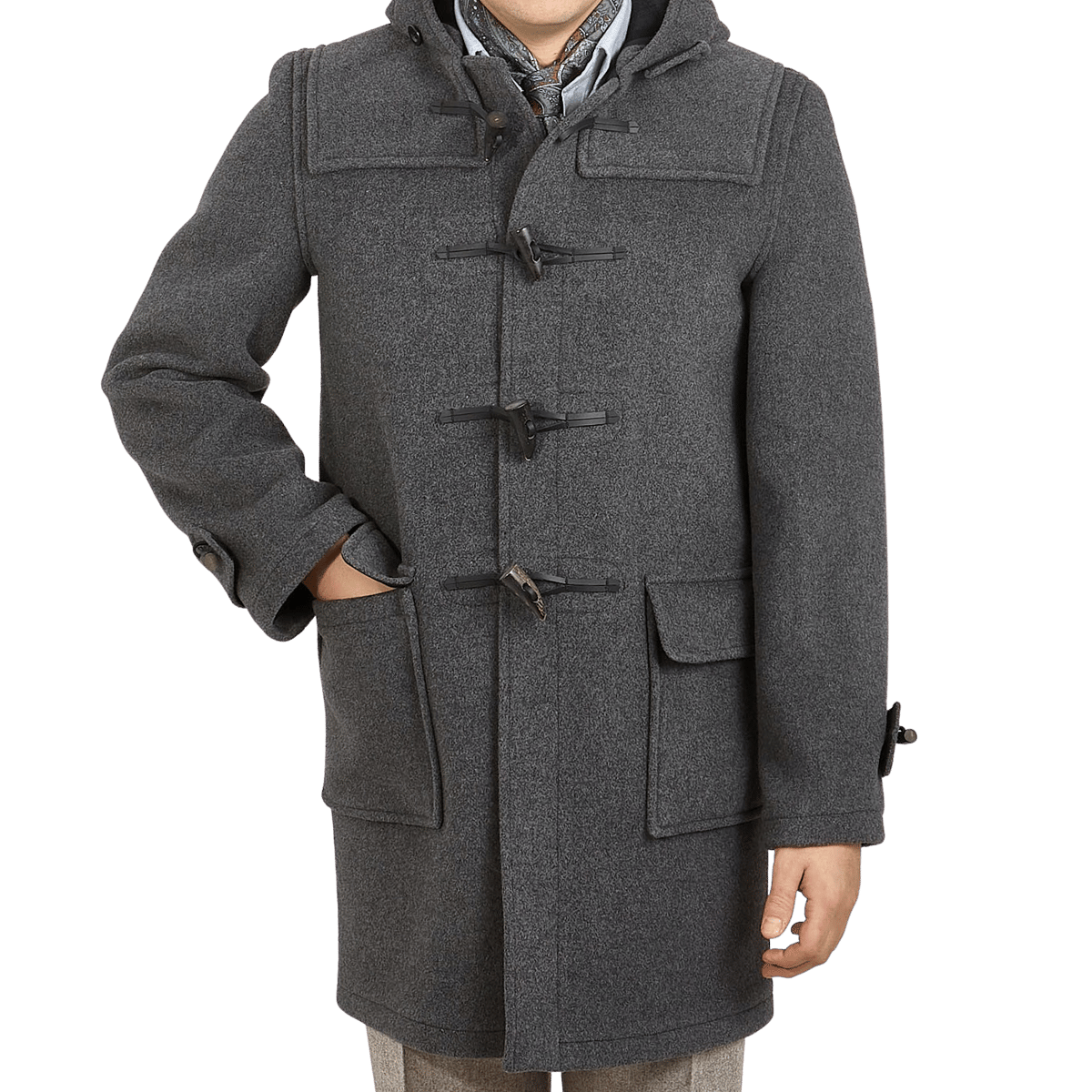 Gloverall - Grey Wool Morris Duffle Coat | Baltzar