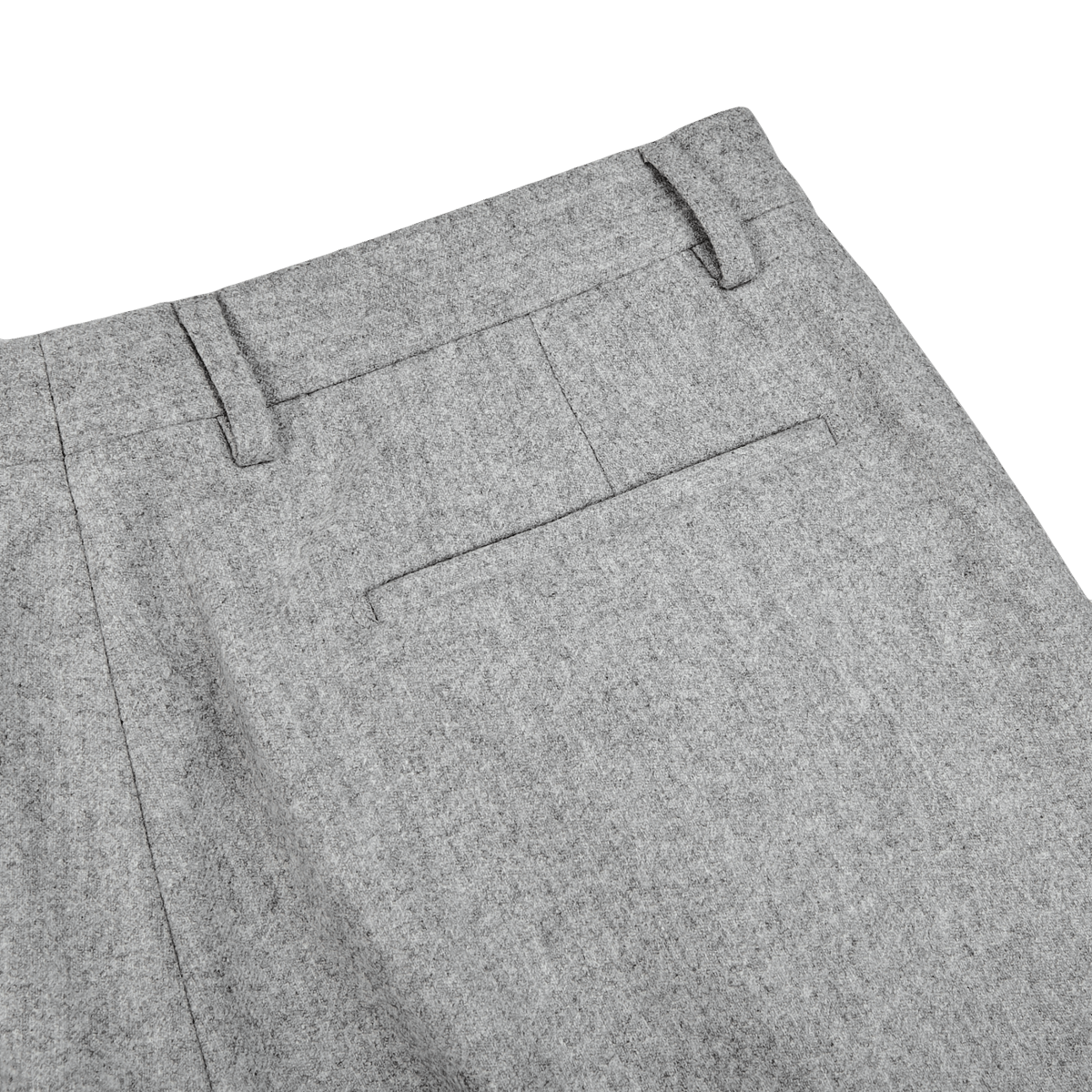 De Petrillo - Light Grey Wool Flannel Modello A Trousers | Baltzar