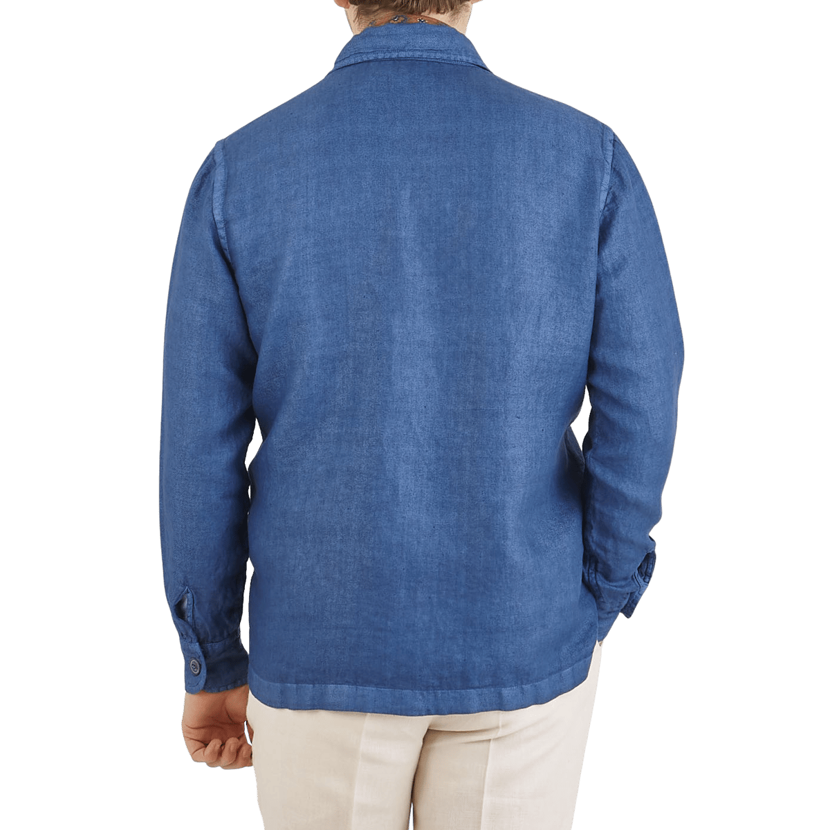 Gran Sasso - Washed Blue Linen Safari Jacket | Baltzar