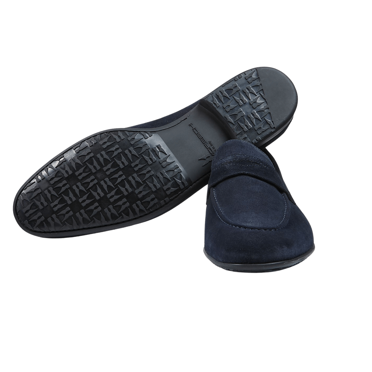 Moreschi - Navy Baku Suede Rubber Sole Loafers | Baltzar