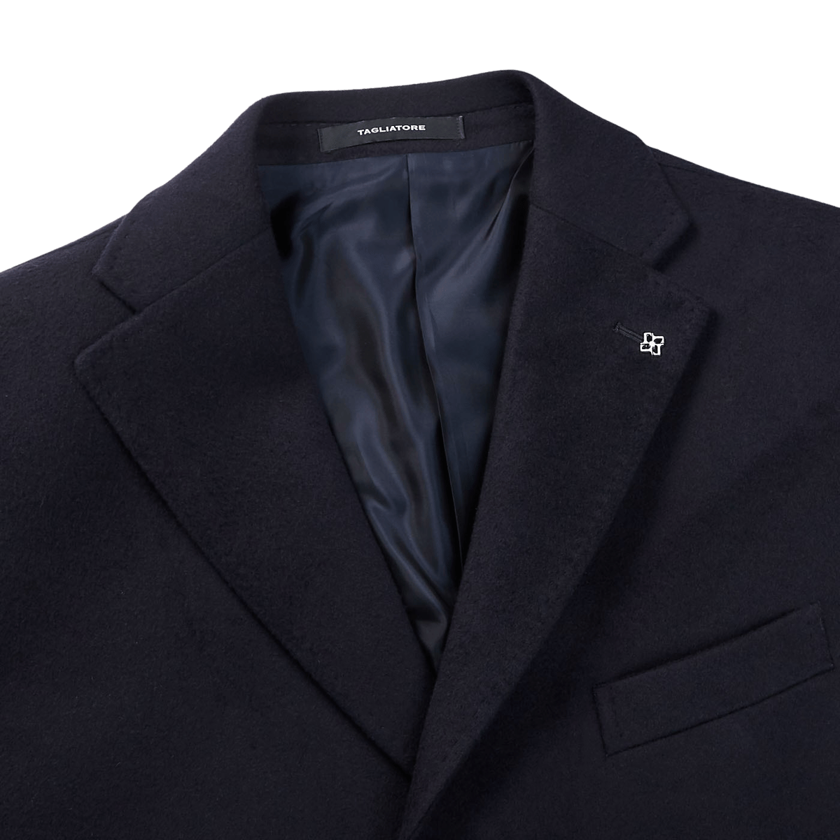 Tagliatore - Navy Blue Wool Cashmere Tailored Coat | Baltzar