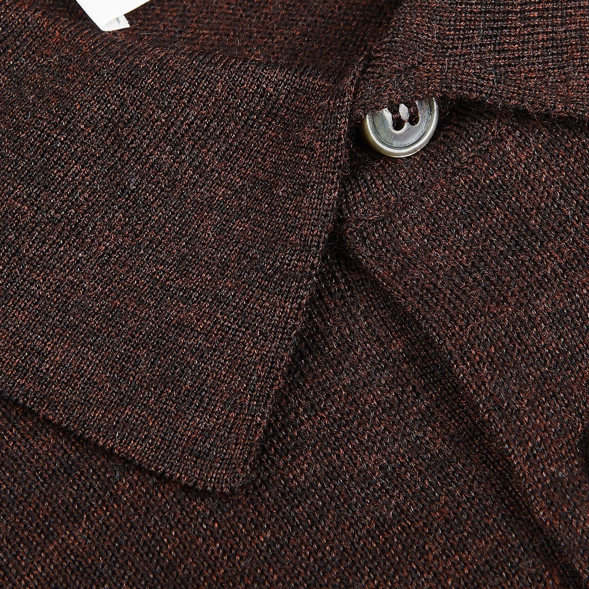 Mauro Ottaviani - Brown Melange 16 Gauge Merino Wool Polo Shirt 