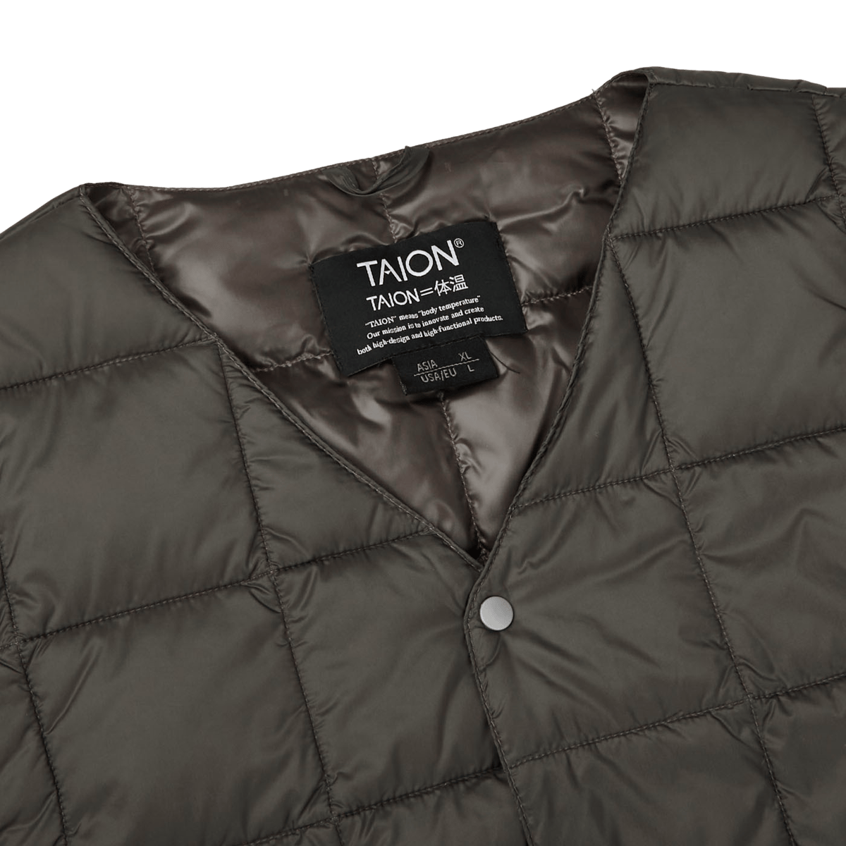 Taion - Charcoal Grey Nylon Down Padded Vest | Baltzar