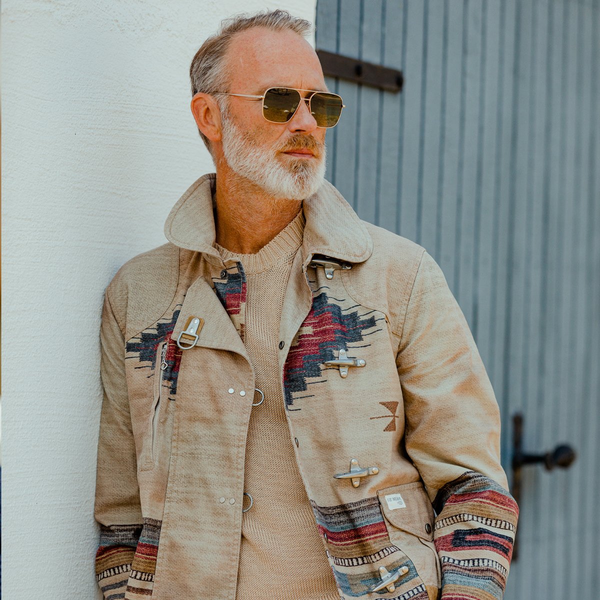 FAY Beige Cotton Yateh 4 Ganci Archive Jacket Model1