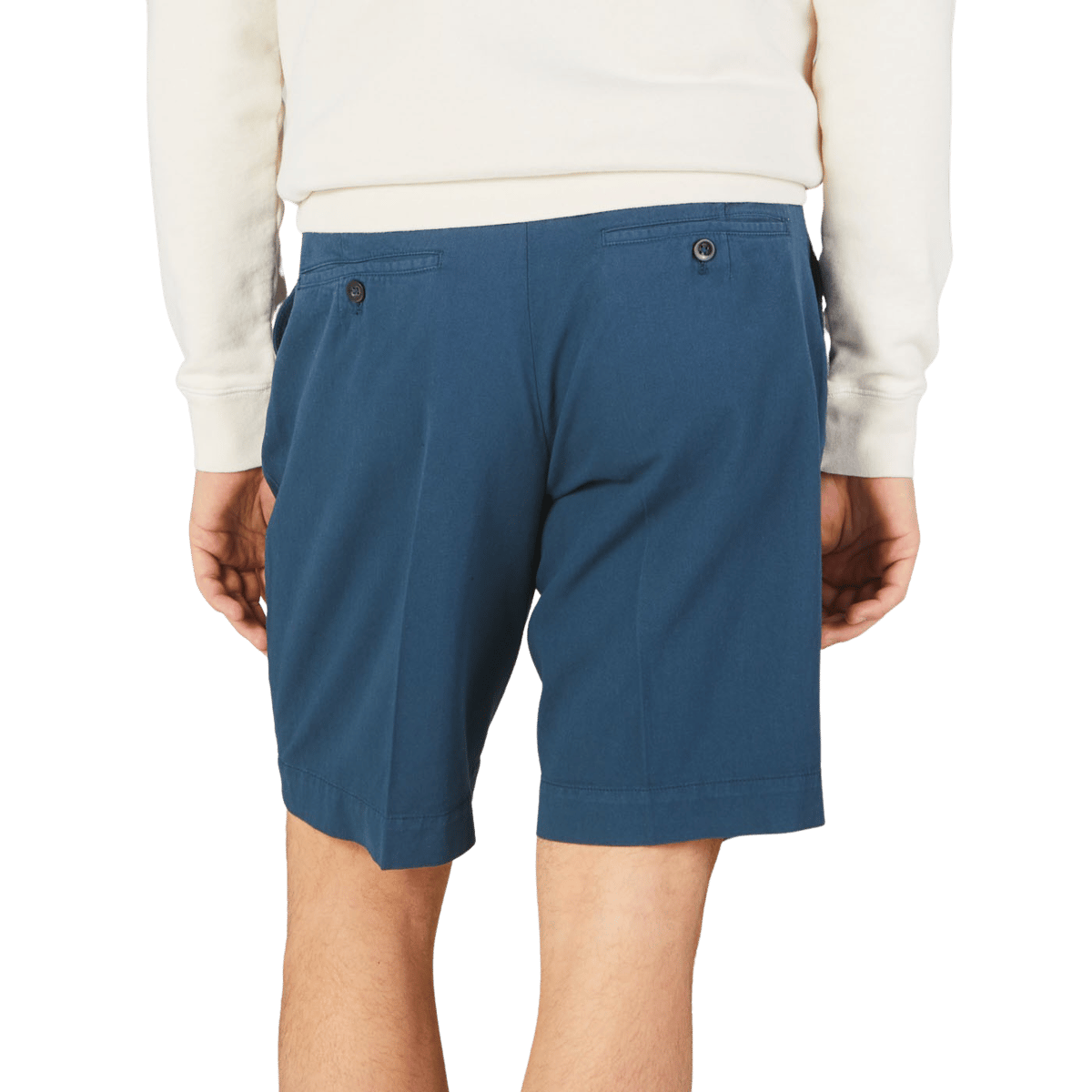 Incotex - Washed Blue Cotton Linen Pleated Shorts | Baltzar