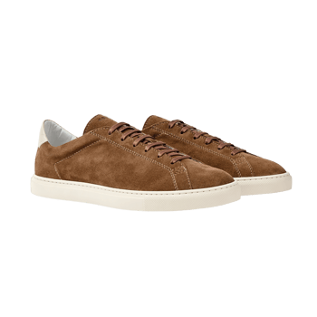 CQP Snuff Brown Suede Racquet Sneakers Front