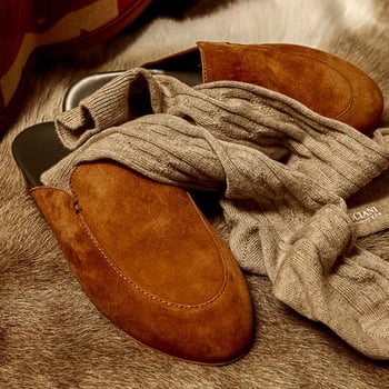 loafers from inabo on a reindeer fur with cashmere socks